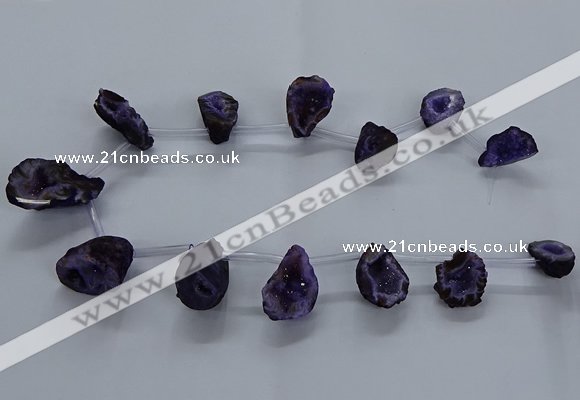 CTD2502 Top drilled 15*20mm - 25*35mm freeform druzy agate beads