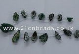 CTD2505 Top drilled 15*20mm - 25*35mm freeform druzy agate beads