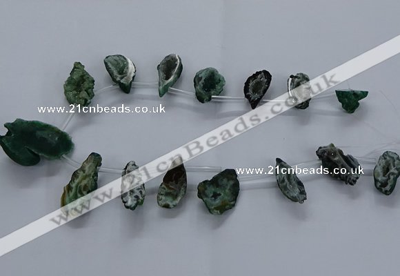 CTD2505 Top drilled 15*20mm - 25*35mm freeform druzy agate beads