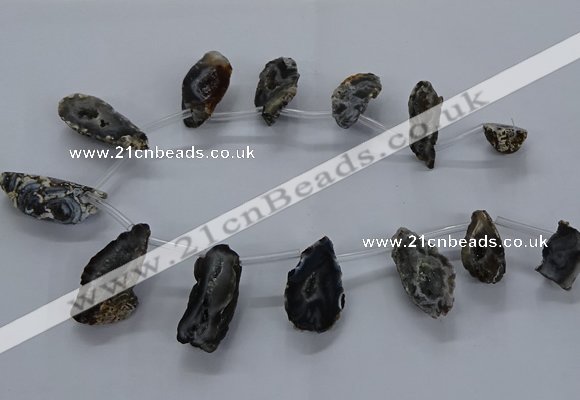 CTD2506 Top drilled 15*20mm - 25*35mm freeform druzy agate beads