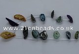 CTD2507 Top drilled 15*20mm - 25*35mm freeform druzy agate beads