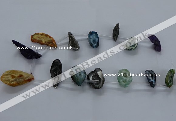 CTD2507 Top drilled 15*20mm - 25*35mm freeform druzy agate beads