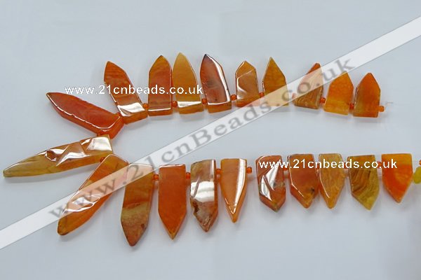 CTD2510 Top drilled 15*25mm - 16*50mm sticks agate gemstone beads