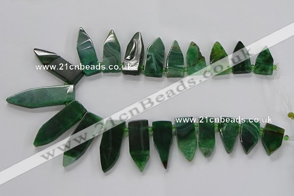 CTD2514 Top drilled 15*25mm - 16*50mm sticks agate gemstone beads