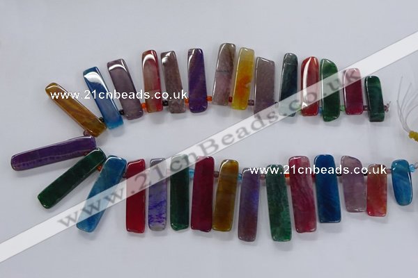 CTD2522 Top drilled 10*25mm - 12*50mm sticks agate gemstone beads