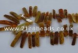 CTD2533 Top drilled 8*30mm - 11*50mm sticks agate gemstone beads