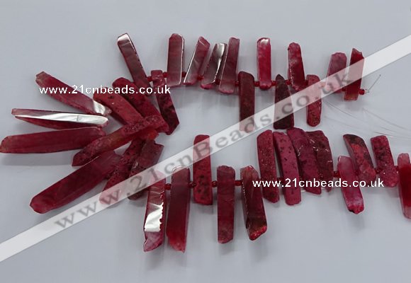 CTD2535 Top drilled 8*30mm - 11*50mm sticks agate gemstone beads