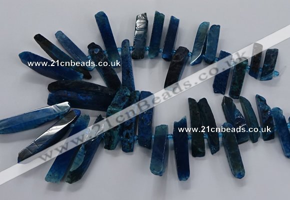 CTD2536 Top drilled 8*30mm - 11*50mm sticks agate gemstone beads