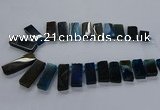 CTD2545 Top drilled 12*20mm - 15*40mm rectangle agate gemstone beads