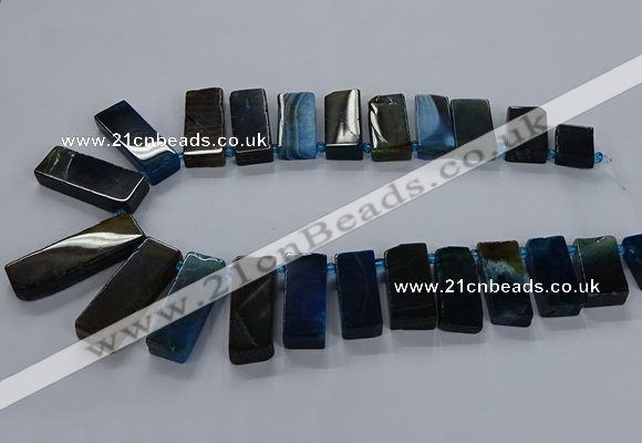 CTD2545 Top drilled 12*20mm - 15*40mm rectangle agate gemstone beads