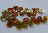 CTD2549 Top drilled 18*25mm - 30*40mm freeform agate gemstone beads