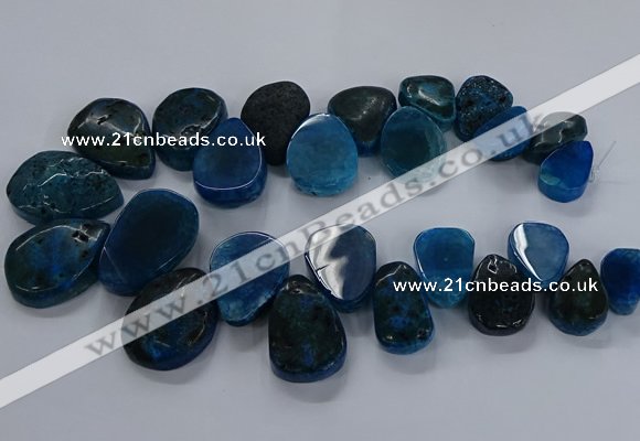 CTD2552 Top drilled 18*25mm - 30*40mm freeform agate gemstone beads