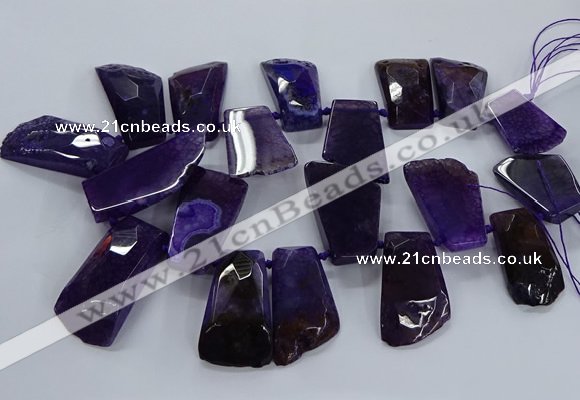 CTD2557 Top drilled 20*35mm - 30*45mm freeform agate gemstone beads