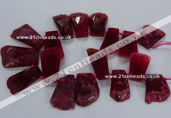 CTD2558 Top drilled 20*35mm - 30*45mm freeform agate gemstone beads