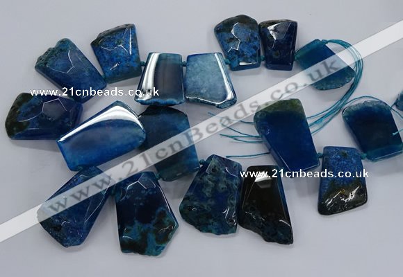 CTD2559 Top drilled 20*35mm - 30*45mm freeform agate gemstone beads