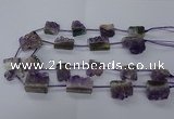 CTD2571 15.5 inches 20*22mm - 25*30mm freeform druzy amethyst beads