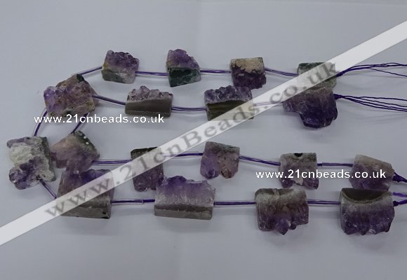 CTD2571 15.5 inches 20*22mm - 25*30mm freeform druzy amethyst beads