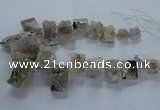 CTD2575 Top drilled 15*22mm - 25*45mm freeform druzy amethyst beads