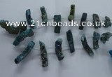 CTD2581 Top drilled 10*30mm - 10*50mm sticks plated druzy agate beads