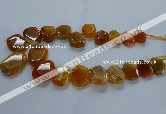 CTD2585 Top drilled 20*25mm - 30*40mm faceted freeform agate beads