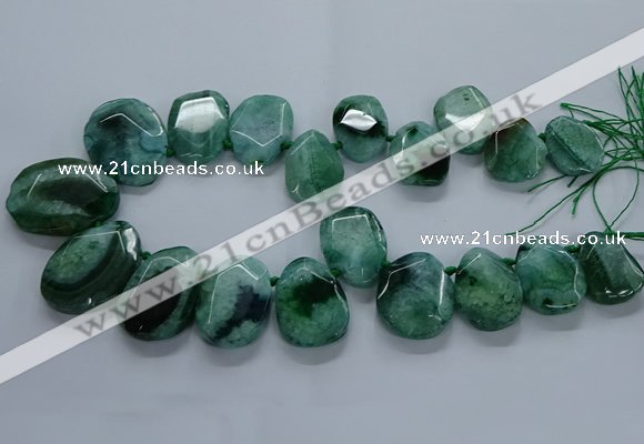 CTD2589 Top drilled 20*25mm - 30*40mm faceted freeform agate beads