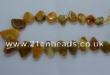 CTD2593 Top drilled 15*20mm - 25*35mm faceted freeform agate beads