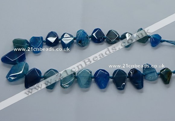 CTD2597 Top drilled 15*20mm - 25*35mm faceted freeform agate beads