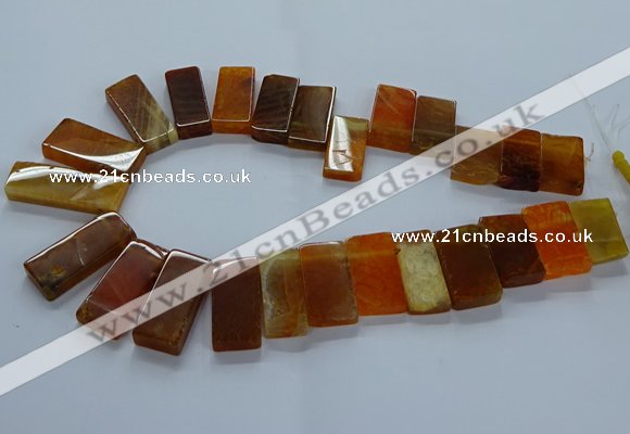 CTD2608 Top drilled 14*27mm - 16*42mm rectangle agate beads