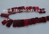 CTD2610 Top drilled 14*27mm - 16*42mm rectangle agate beads