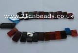 CTD2614 Top drilled 14*27mm - 16*42mm rectangle agate beads