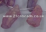 CTD2624 Top drilled 10*25mm - 20*45mm nuggets plated druzy quartz beads