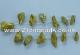 CTD2635 Top drilled 10*25mm - 20*45mm nuggets plated druzy quartz beads