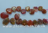 CTD2640 Top drilled 20*25mm - 30*40mm faceted freeform agate beads