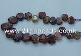 CTD2642 Top drilled 20*25mm - 30*40mm faceted freeform agate beads