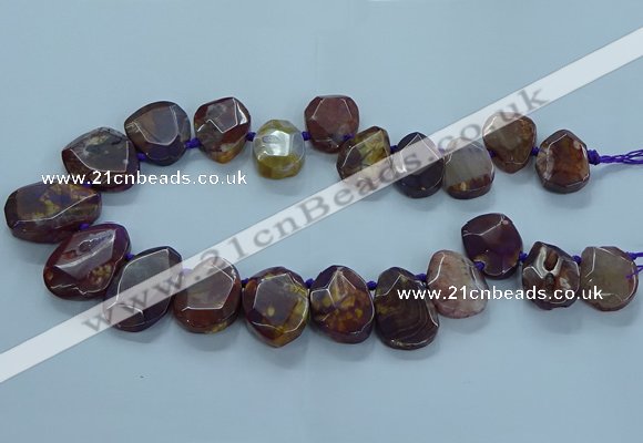 CTD2642 Top drilled 20*25mm - 30*40mm faceted freeform agate beads