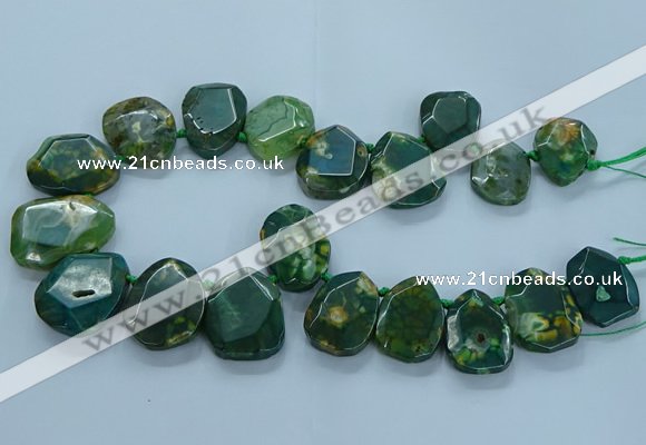 CTD2644 Top drilled 20*25mm - 30*40mm faceted freeform agate beads