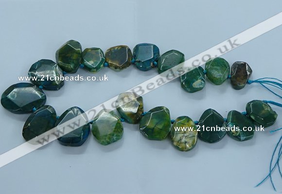 CTD2645 Top drilled 20*25mm - 30*40mm faceted freeform agate beads