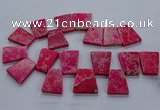 CTD2653 Top drilled 25*35mm - 30*40mm trapezoid sea sediment jasper beads