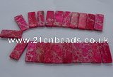 CTD2660 Top drilled 18*45mm - 20*48mm rectangle sea sediment jasper beads