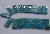 CTD2661 Top drilled 18*45mm - 20*48mm rectangle sea sediment jasper beads