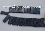 CTD2663 Top drilled 18*45mm - 20*48mm rectangle sea sediment jasper beads