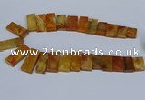 CTD2665 Top drilled 14*27mm - 16*42mm rectangle agate jasper beads