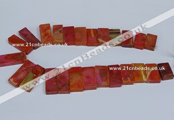 CTD2666 Top drilled 14*27mm - 16*42mm rectangle agate jasper beads