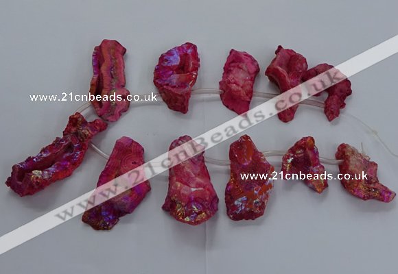 CTD2672 Top drilled 25*30mm - 35*60mm freeform plated druzy agate beads