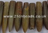 CTD2676 Top drilled 8*30mm - 12*50mm bullet agate fossil beads