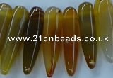 CTD2683 Top drilled 8*25mm - 10*50mm bullet agate gemstone beads