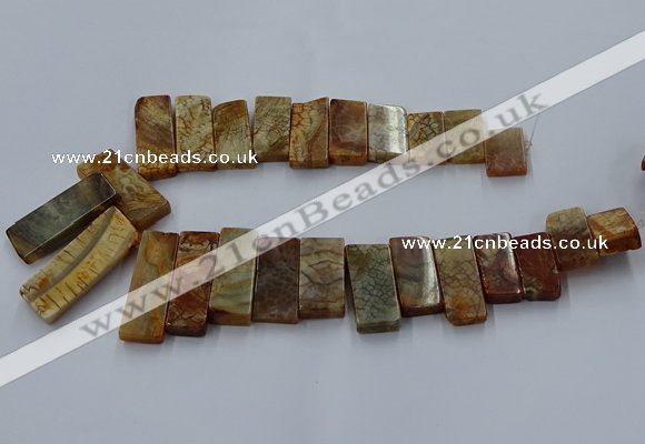 CTD2689 Top drilled 16*22mm - 16*55mm rectangle agate beads