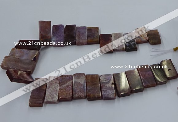 CTD2690 Top drilled 16*22mm - 16*55mm rectangle agate beads