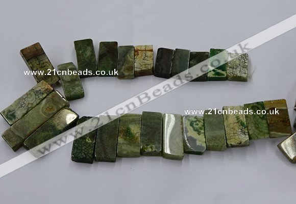 CTD2693 Top drilled 16*22mm - 16*55mm rectangle agate beads