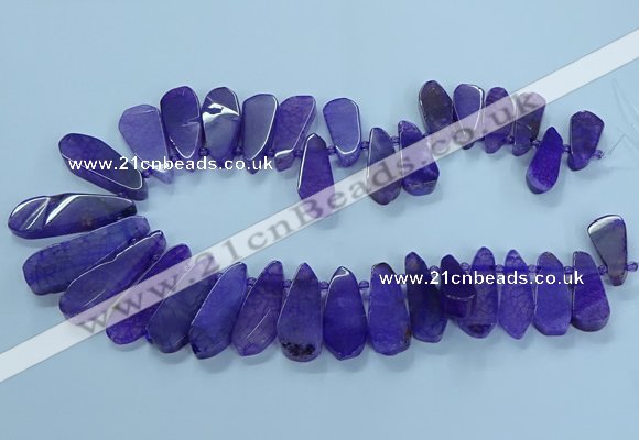 CTD2701 15.5 inches 10*25mm - 18*50mm freeform agate beads